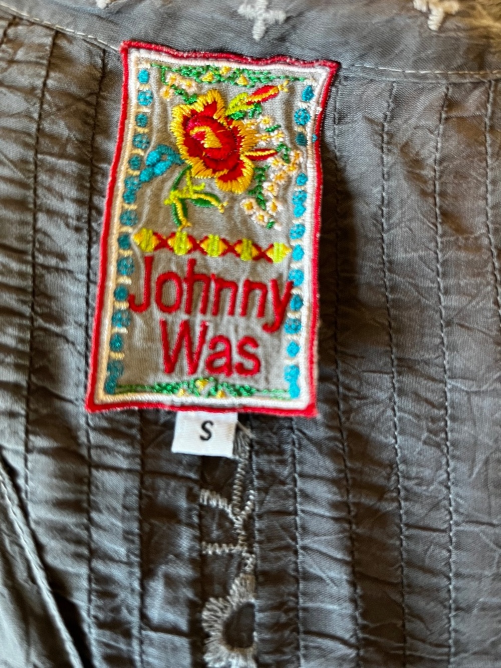 Johnny Was Gray Cupra Rayon Tunic/Jacket Button Down Size Small - Picture 4 of 11